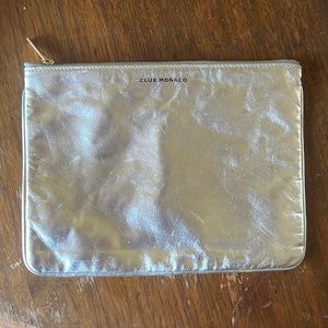 Club Monaco metallic silver clutch
